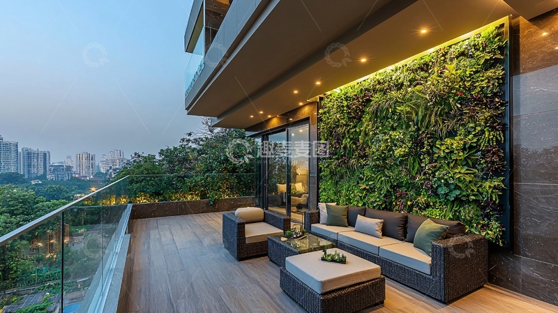 高清大图下载【趣麦麦图】高层公寓阳台夜景