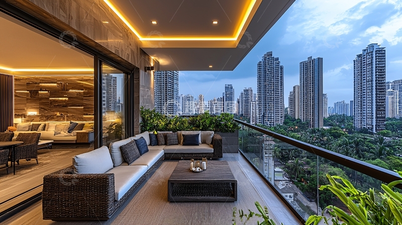 高清大图下载【趣麦麦图】夜景阳台67