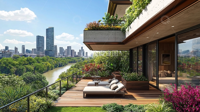 高清大图下载【趣麦麦图】现代都市景观阳台