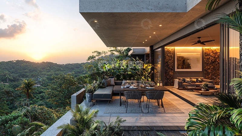 高清大图下载【趣麦麦图】山顶别墅夜景