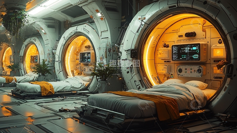 高清大图下载【趣麦麦图】未来科技睡眠舱
