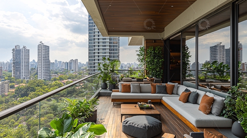 高清大图下载【趣麦麦图】高层公寓阳台景观