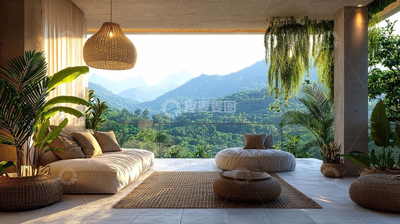 高清大图下载【趣麦麦图】山景阳台休闲区