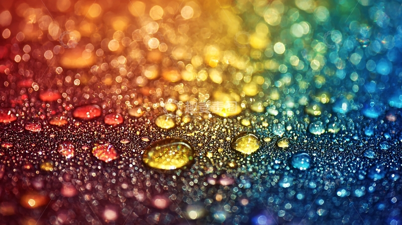 高清大图下载【趣麦麦图】彩虹色水滴