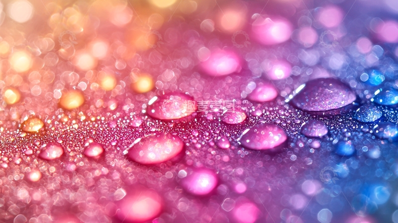 高清大图下载【趣麦麦图】彩色水滴背景