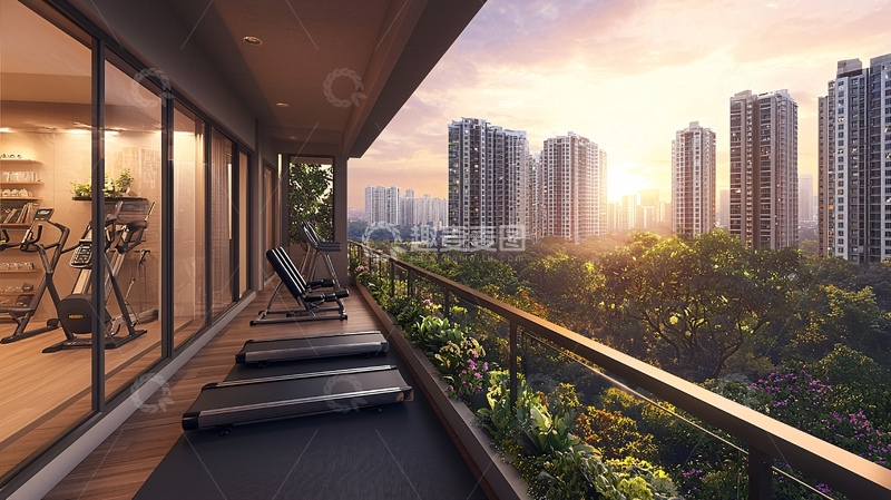 高清大图下载【趣麦麦图】阳台健身房