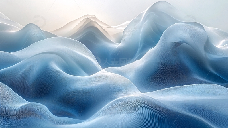高清大图下载【趣麦麦图】流动的蓝色山峦