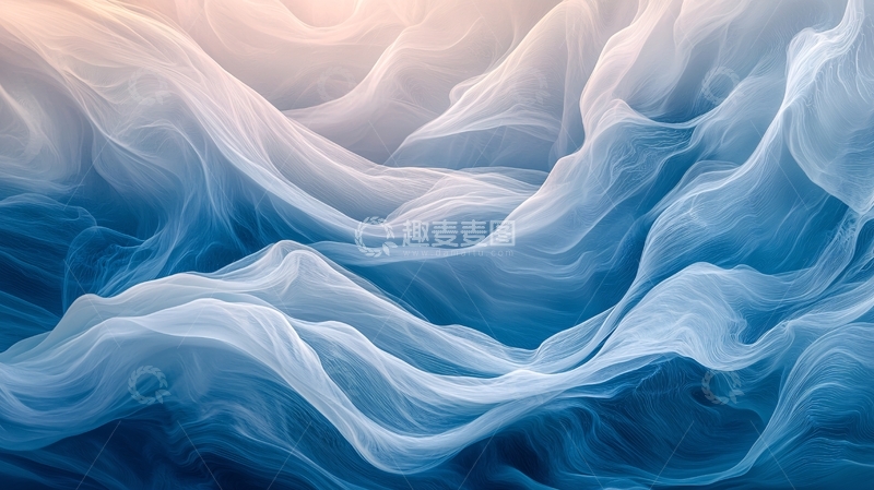 高清大图下载【趣麦麦图】轻柔飘逸的蓝色薄纱