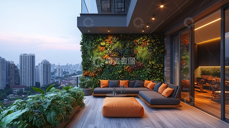 高清大图下载【趣麦麦图】现代都市阳台花园景观