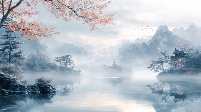 高清大图下载【趣麦麦图】水墨画山水