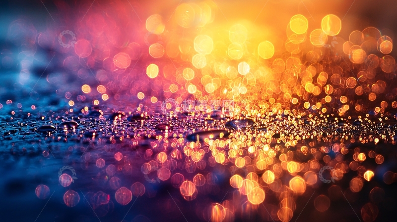 高清大图下载【趣麦麦图】彩色水滴灯光背景