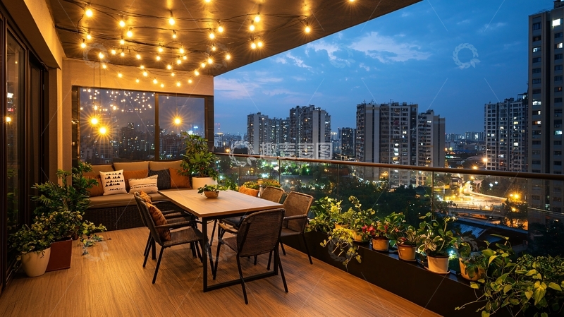 高清大图下载【趣麦麦图】夜景阳台69