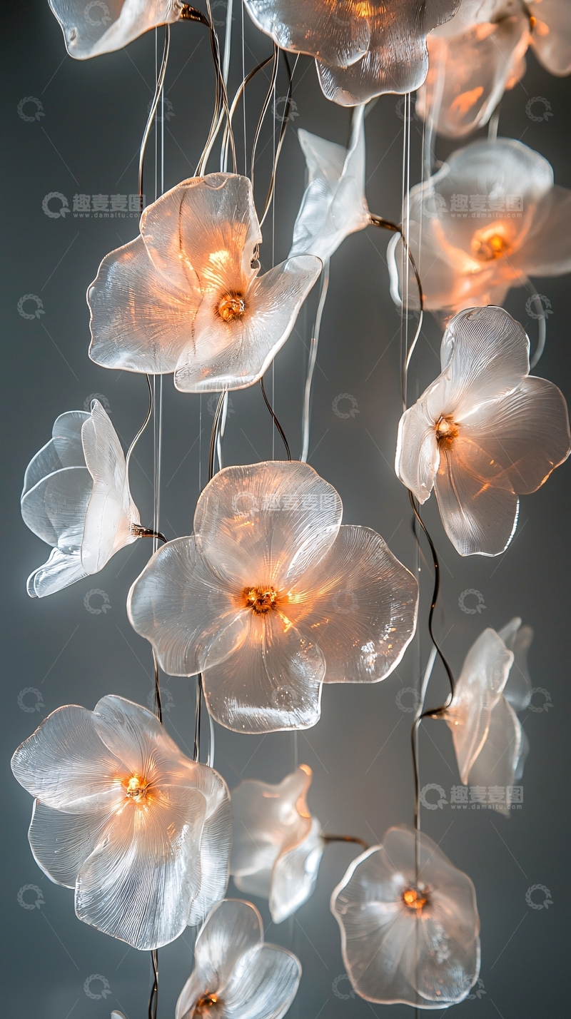 高清大图下载【趣麦麦图】透明花朵吊灯