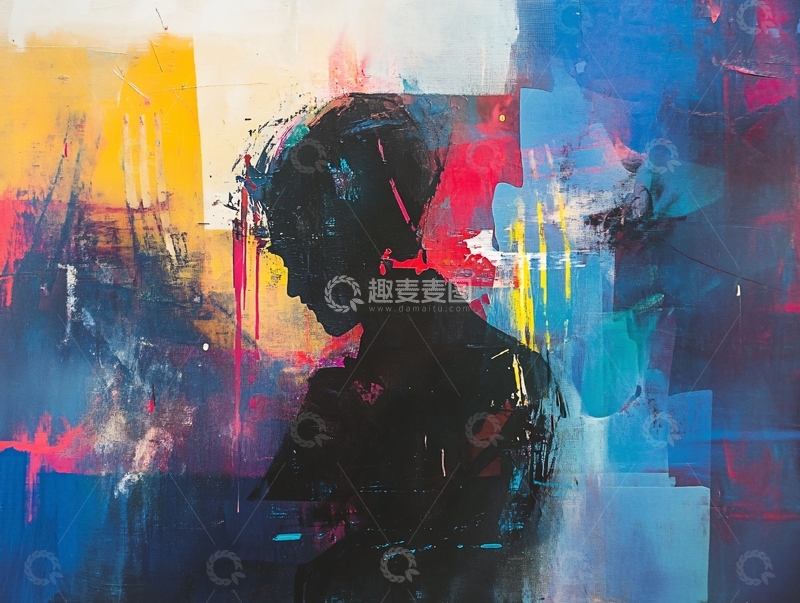 高清大图下载【趣麦麦图】抽象女性剪影