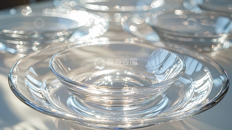 高清大图下载【趣麦麦图】透明玻璃碗碟套装