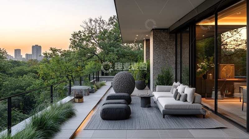 高清大图下载【趣麦麦图】现代简约户外阳台