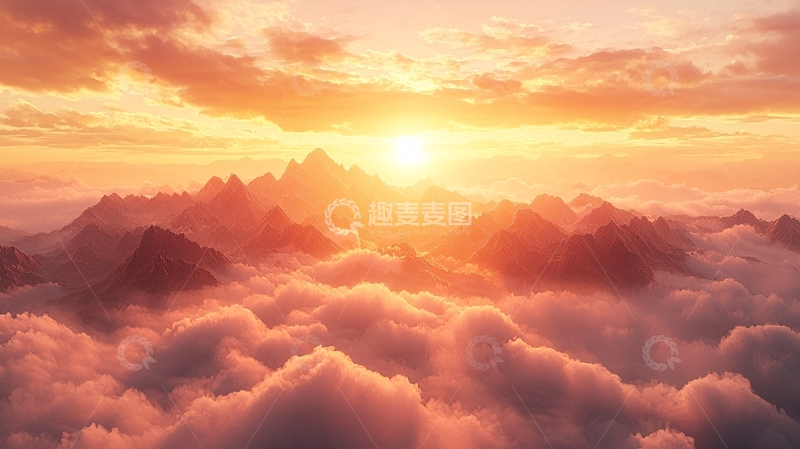 高清大图下载【趣麦麦图】云海日落