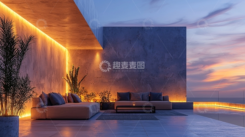 高清大图下载【趣麦麦图】现代简约户外夜景