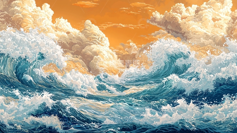 高清大图下载【趣麦麦图】巨浪滔天