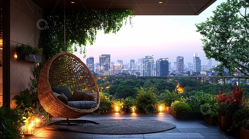 高清大图下载【趣麦麦图】城市景观阳台