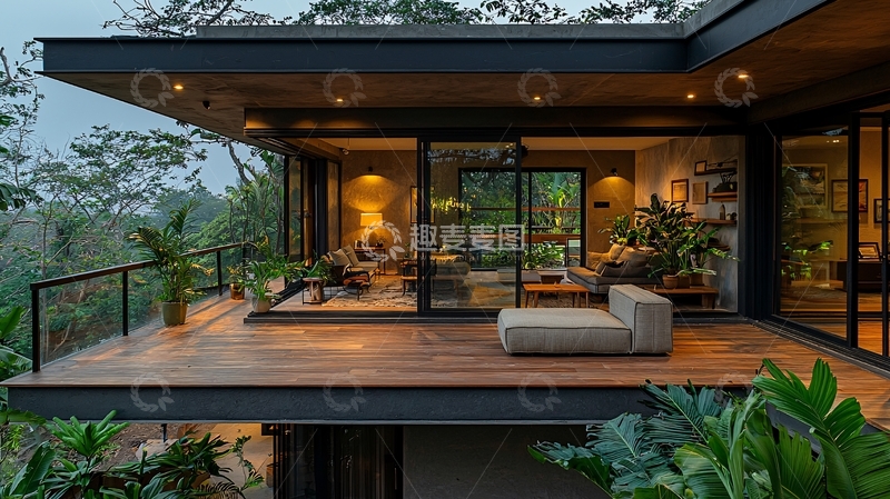 高清大图下载【趣麦麦图】现代丛林别墅