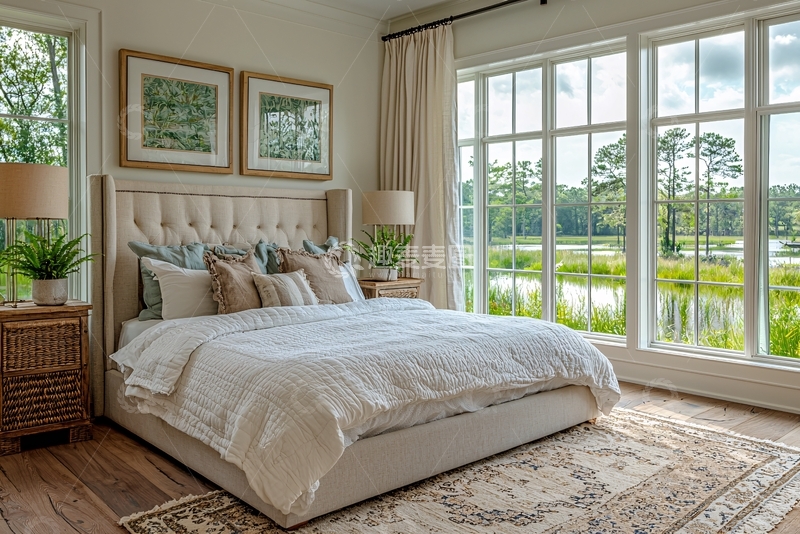 高清大图下载【趣麦麦图】卧室落地窗景观