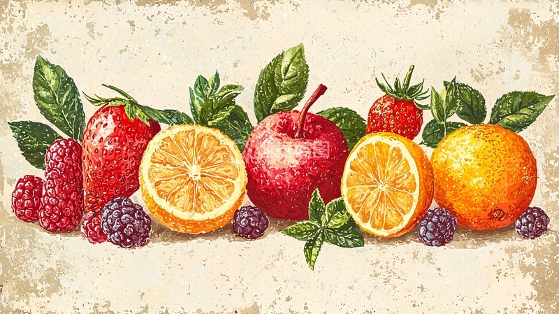 高清大图下载【趣麦麦图】水果静物画