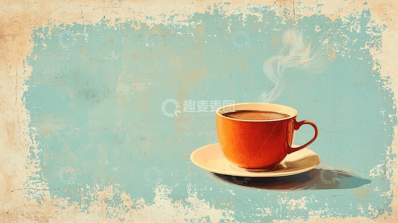 高清大图下载【趣麦麦图】复古风格咖啡杯