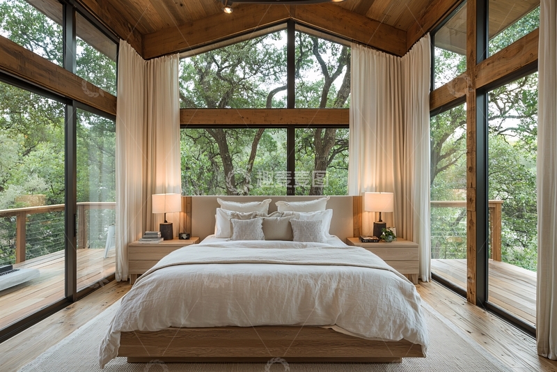 高清大图下载【趣麦麦图】树林景观卧室