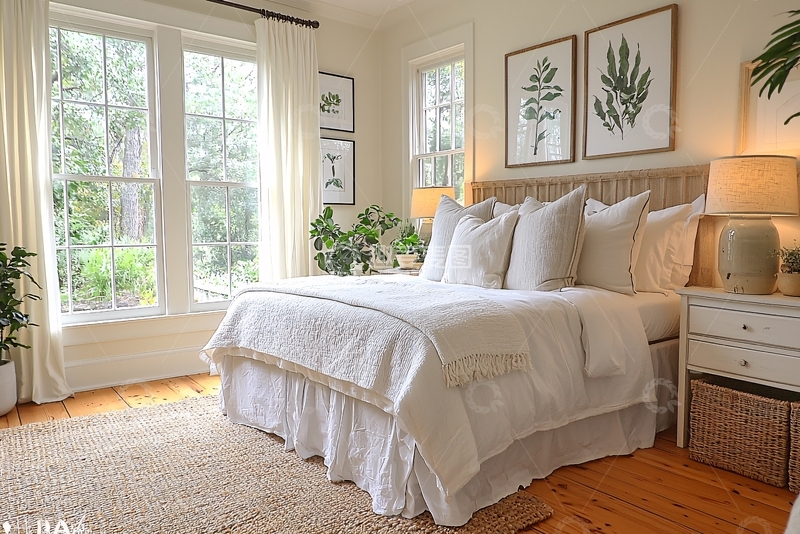 高清大图下载【趣麦麦图】简约白色卧室