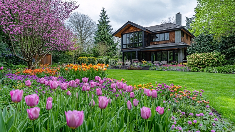 高清大图下载【趣麦麦图】别墅花园