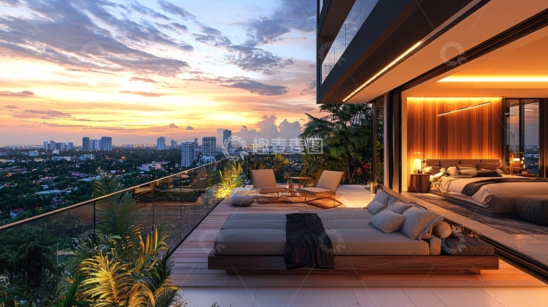 高清大图下载【趣麦麦图】迈阿密海景公寓阳台