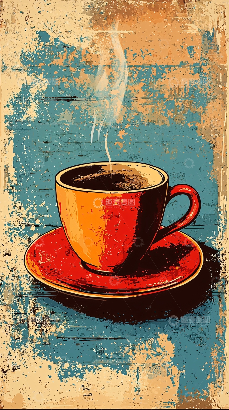 高清大图下载【趣麦麦图】复古咖啡杯
