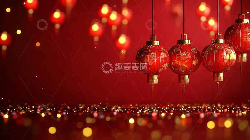 高清大图下载【趣麦麦图】红色背景