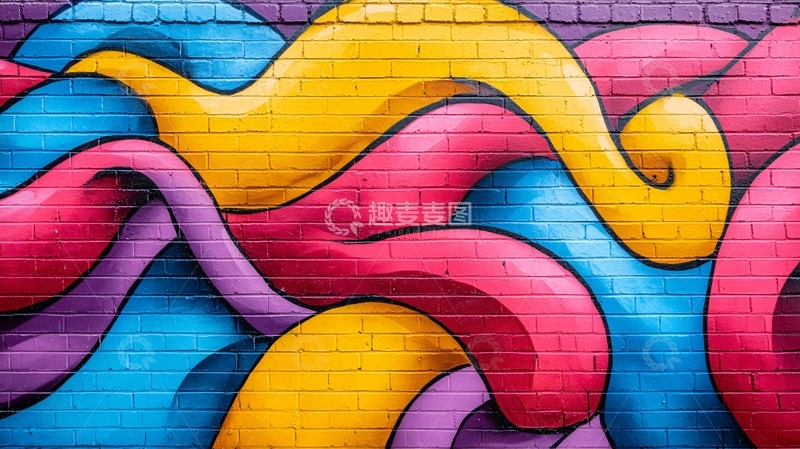 高清大图下载【趣麦麦图】彩色涂鸦墙3