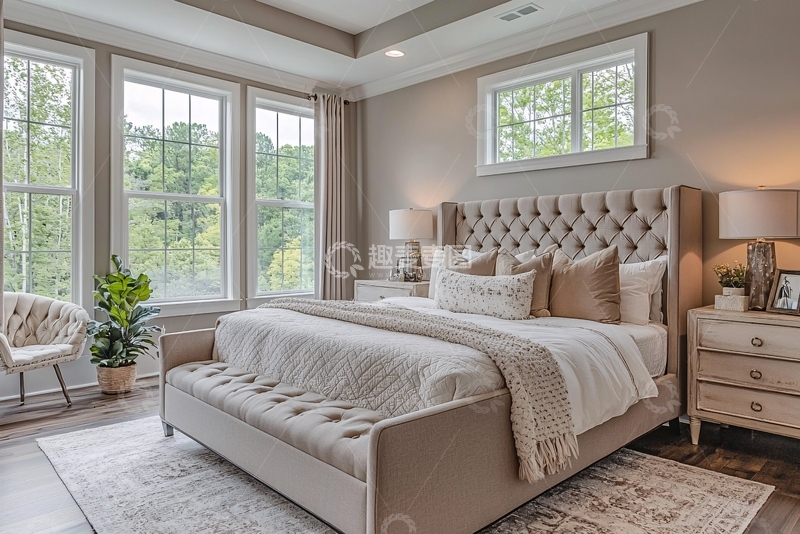 高清大图下载【趣麦麦图】舒适明亮的主卧室