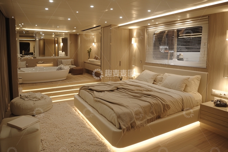 高清大图下载【趣麦麦图】豪华游艇卧室