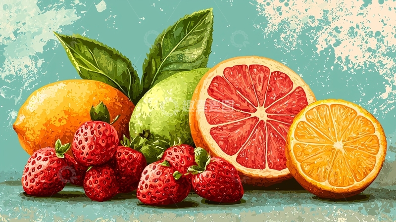 高清大图下载【趣麦麦图】静物水果绘画