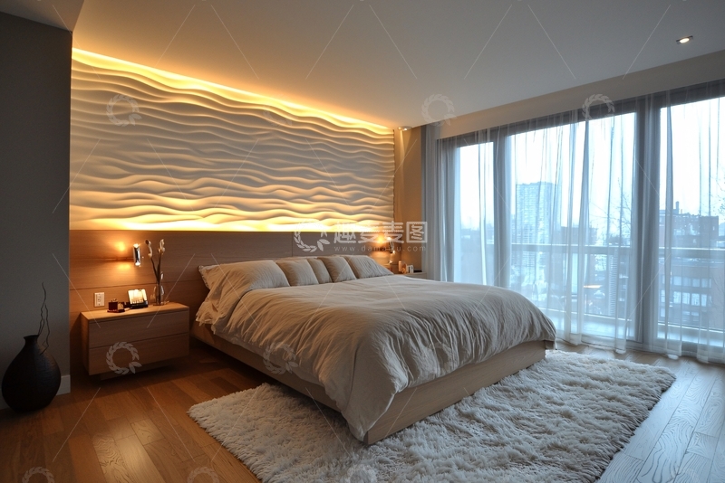 高清大图下载【趣麦麦图】现代简约卧室设计85