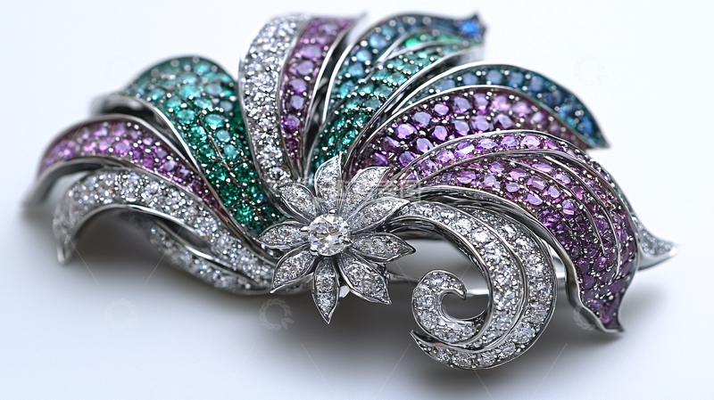 高清大图下载【趣麦麦图】彩色宝石胸针