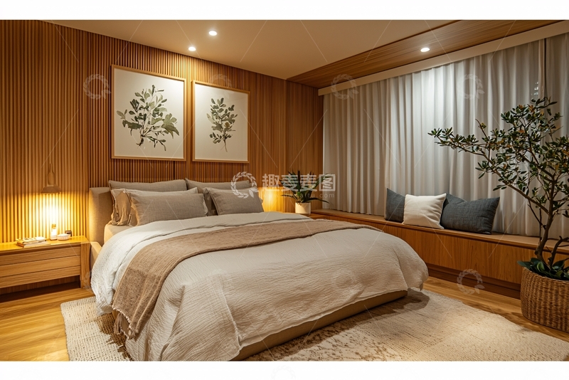 高清大图下载【趣麦麦图】温馨舒适现代卧室