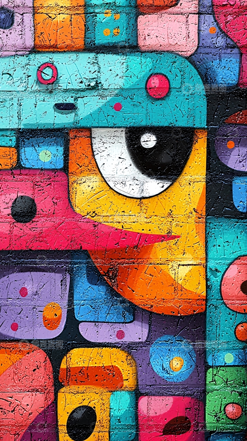 高清大图下载【趣麦麦图】彩色涂鸦墙4