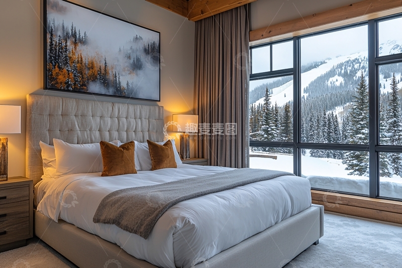 高清大图下载【趣麦麦图】雪山景观卧室