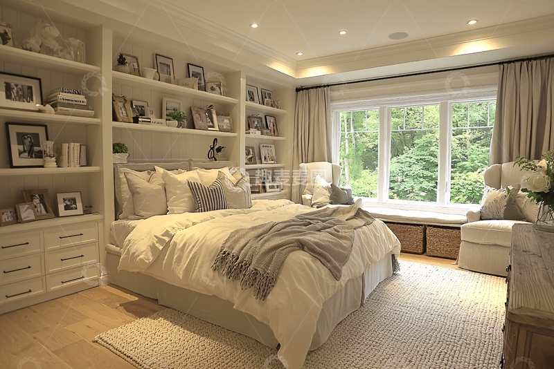 高清大图下载【趣麦麦图】温馨舒适现代卧室