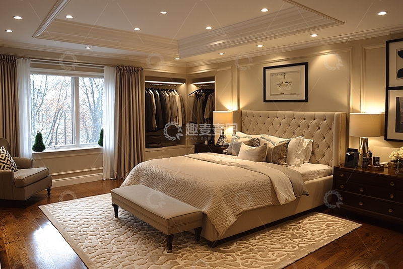 高清大图下载【趣麦麦图】温馨舒适现代卧室