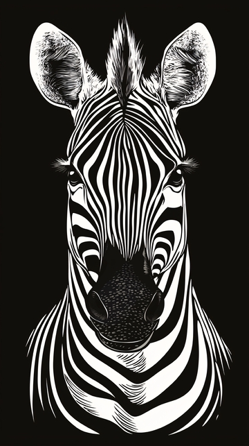 黑白斑马头像
