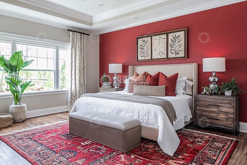 高清大图下载【趣麦麦图】红色主题卧室