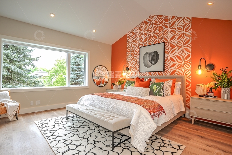 高清大图下载【趣麦麦图】橙色卧室