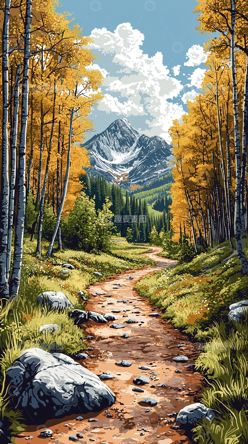 高清大图下载【趣麦麦图】秋日山林小路