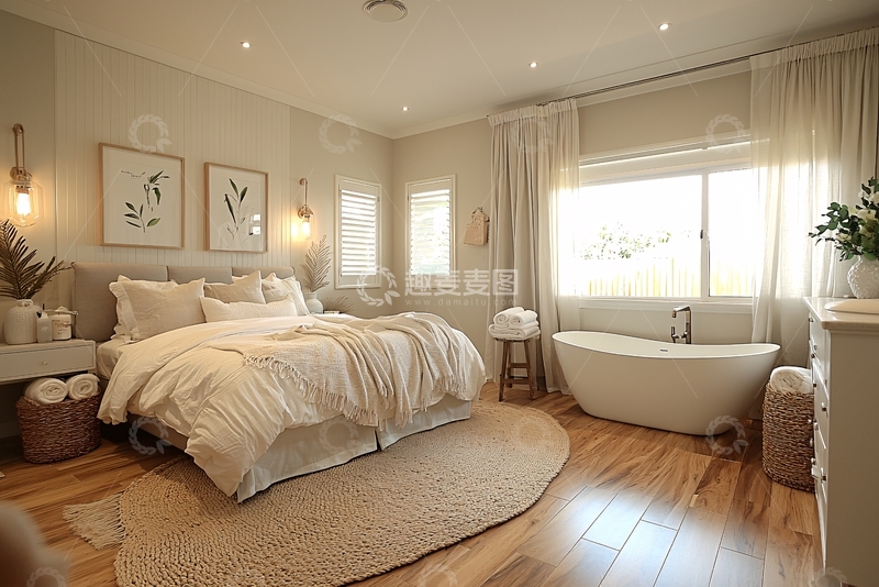 高清大图下载【趣麦麦图】简约舒适现代卧室